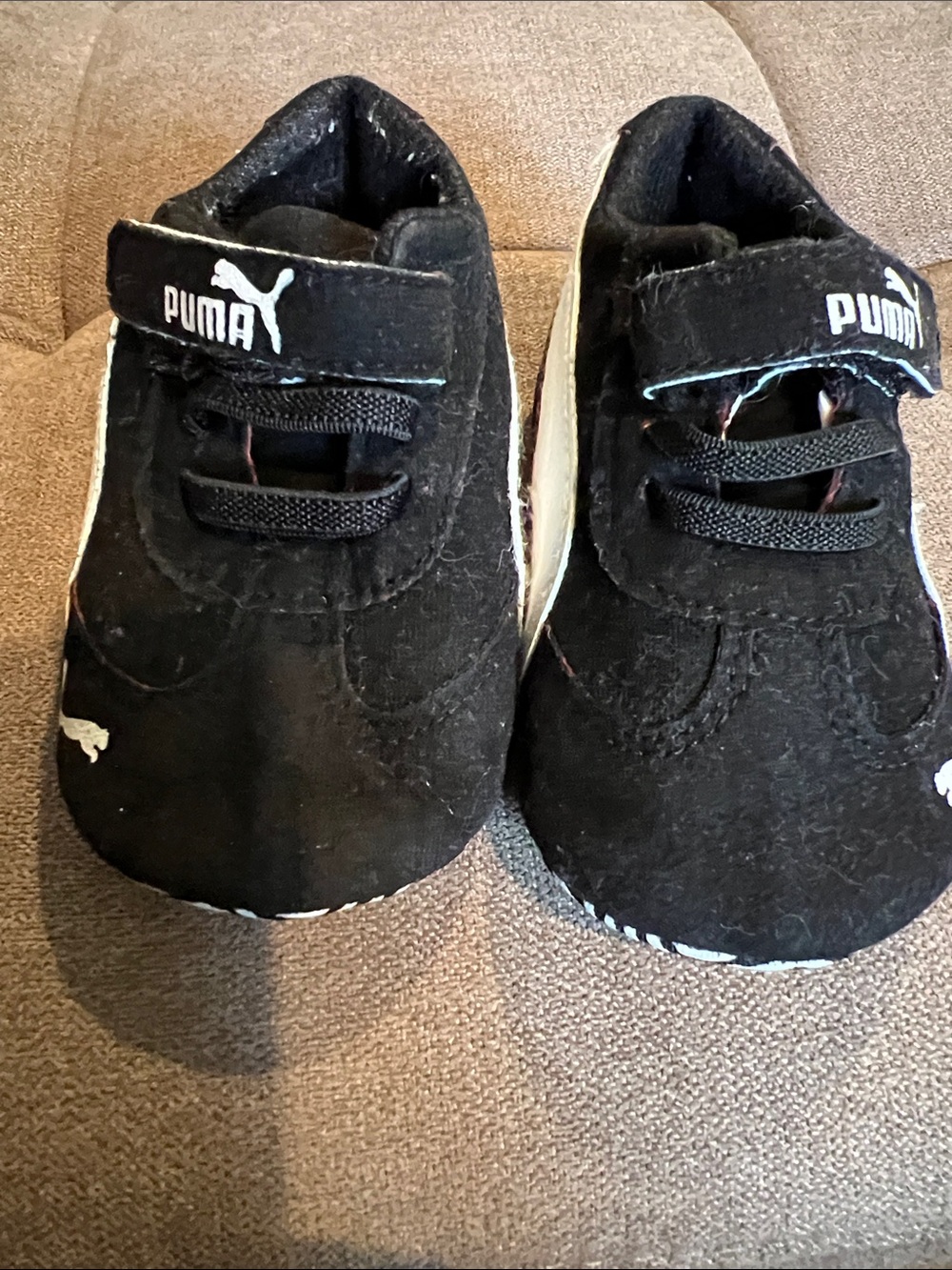 Puma Black & White Toddler Slip-On Sneakers